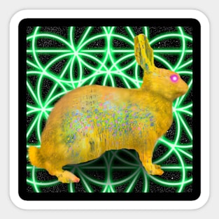 Green Rabbit Sticker